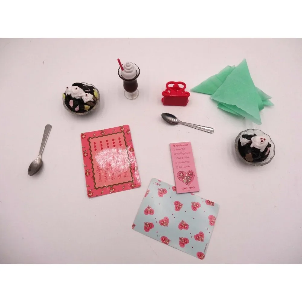 American‎ Girl Sweet Treats Just Like You set spoons Ice Cream Napkins Menu